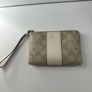 Coach Tan and Cream Wristlet